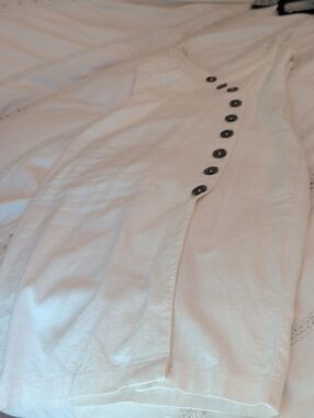 White Button-Accent Dress